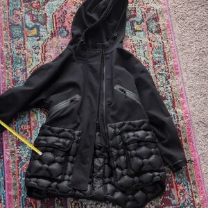 Under Armour Black Hooded Quilted-Panel Jacket
